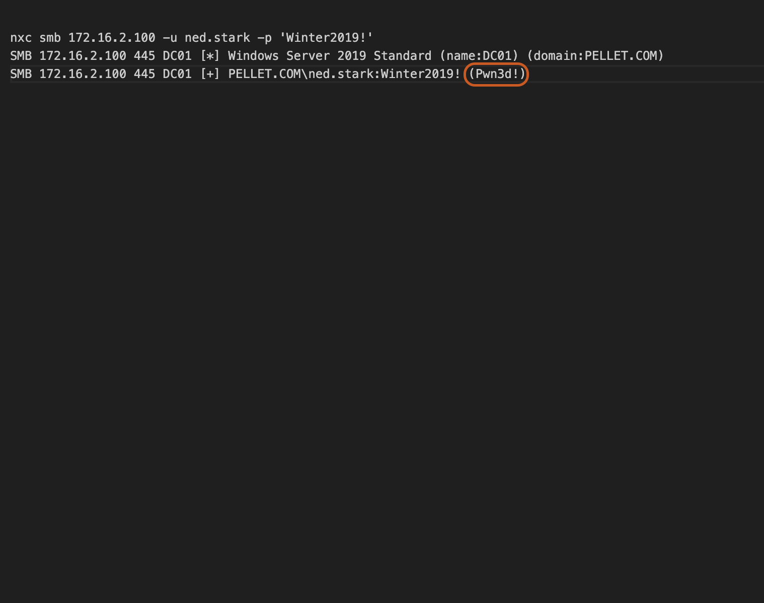 Validation des accès administrateur avec NetExec